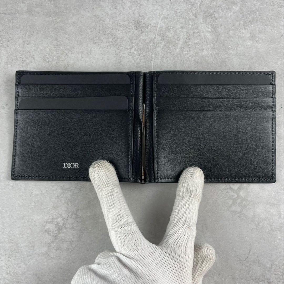 【未使用保管品】 ディオールオム マネークリップ ネイビー レザー