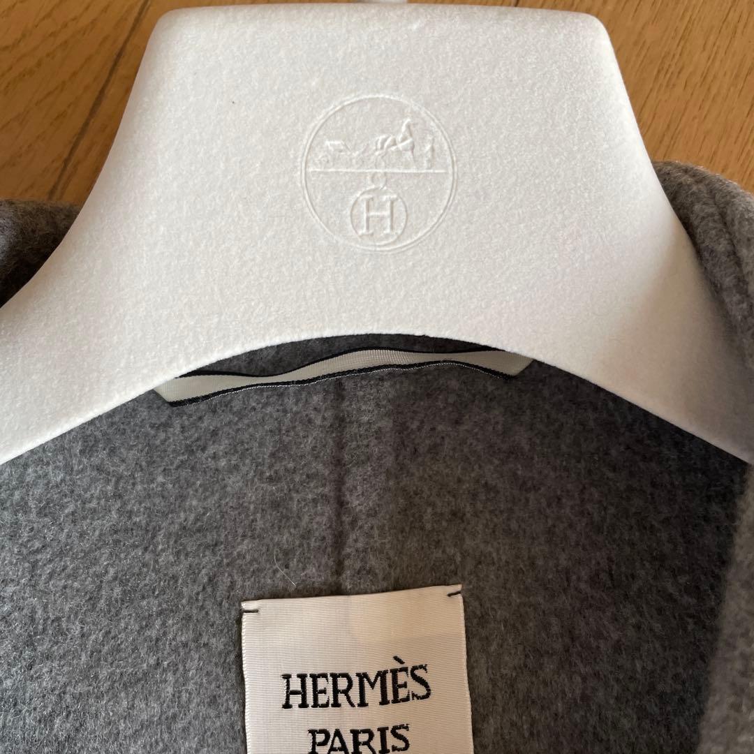 【未使用】エルメス　カシミヤダブルフェイスコート　S