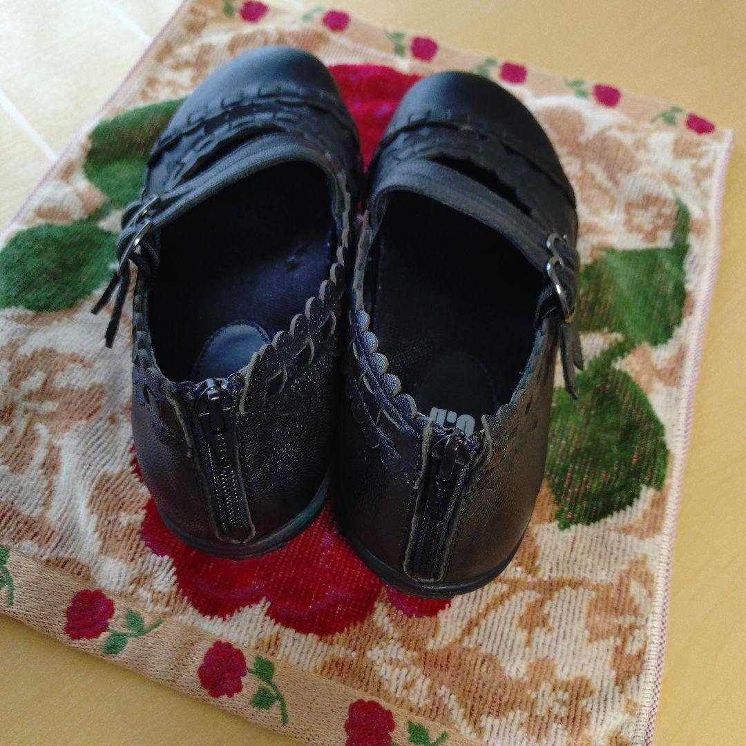 センソユニコtb　ブラックフラットシューズ ストラップ付き