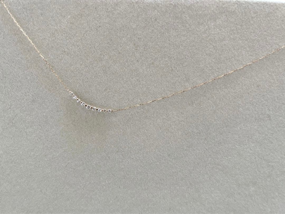 新品リュールネックレスK18 0.2ctダイヤモンドラインネックレススマイル