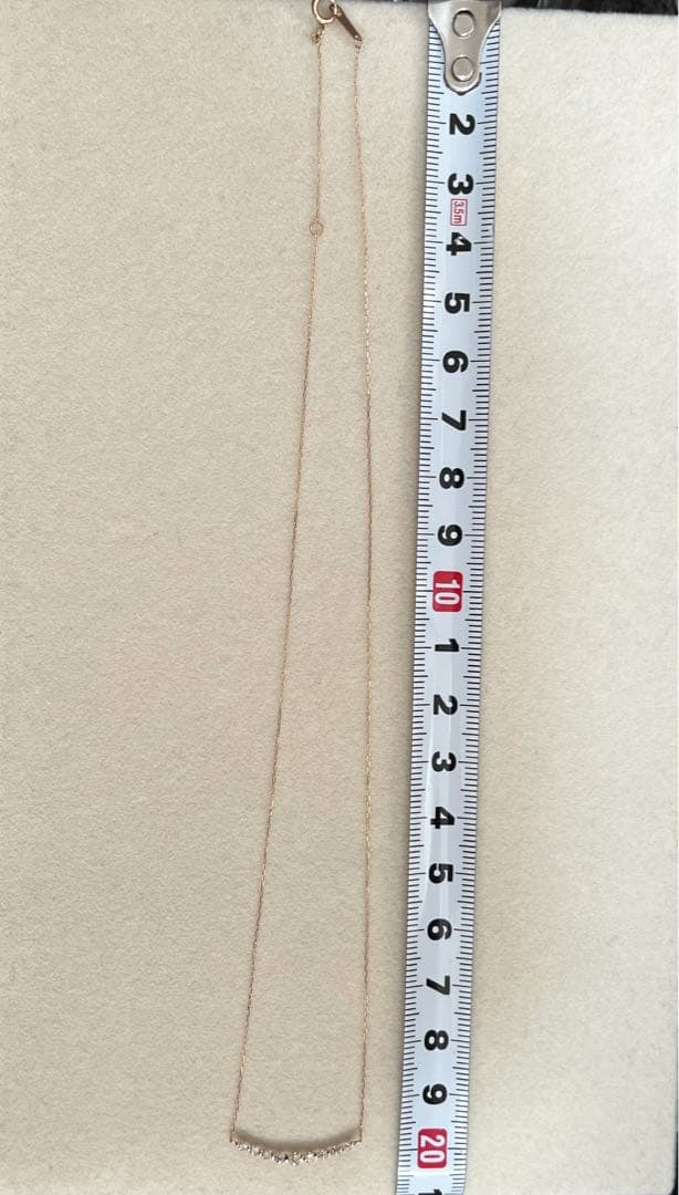 新品リュールネックレスK18 0.2ctダイヤモンドラインネックレススマイル