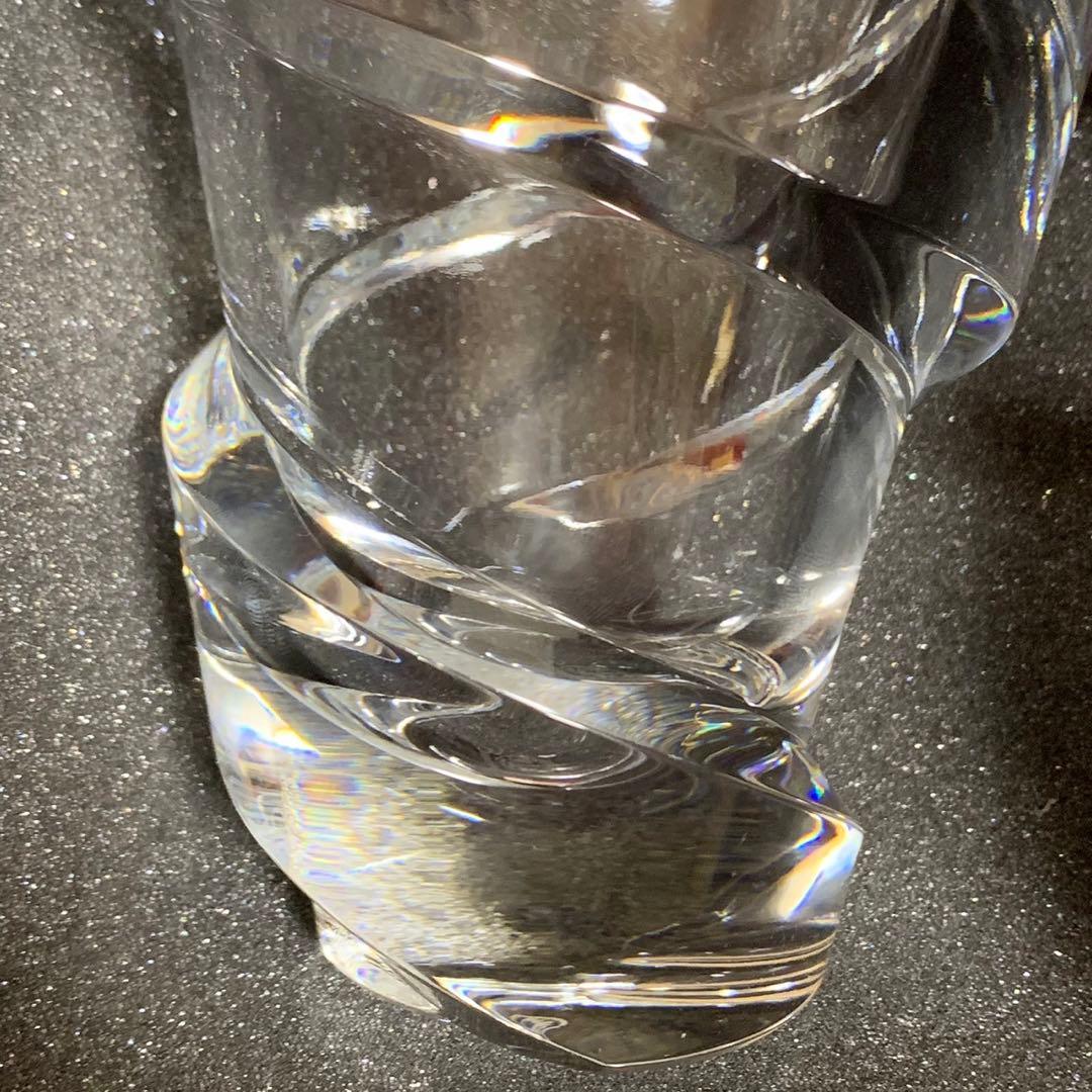 未使用 バカラ スパイラル フラワーベース 花瓶 クリスタル 20cm