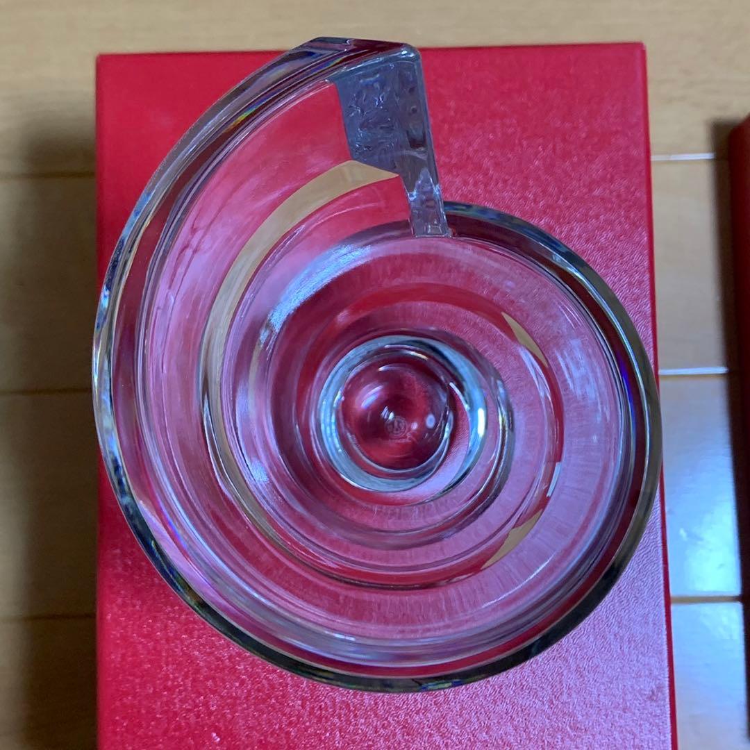 未使用 バカラ スパイラル フラワーベース 花瓶 クリスタル 20cm