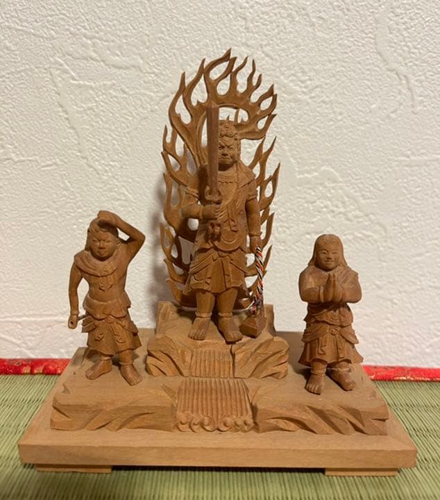 老山白檀 不動三尊 本尊身丈2寸