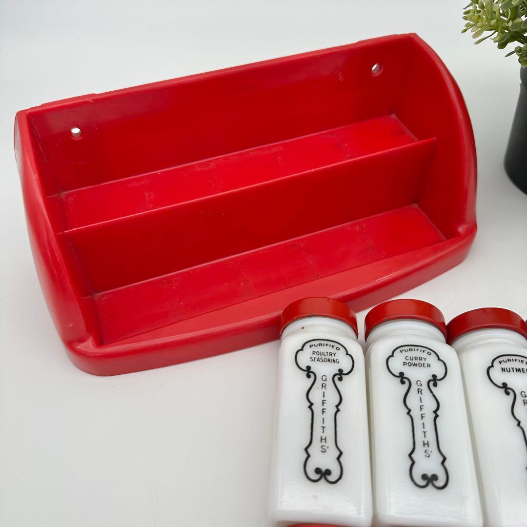 ビンテージ　グリフィス　スパイスボトル　ミルクガラス　USA雑貨　ガラス瓶