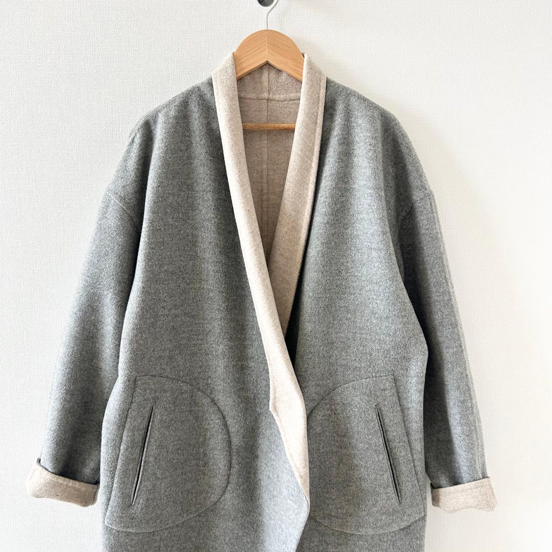 美品✨マーロ　ロングコート　ダブルフェイスコート　グレー　42