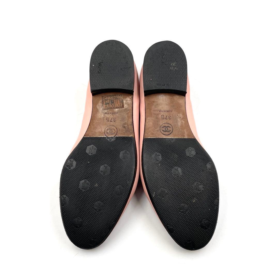 《超美品》CHANEL シャネル ココマーク フラットパンプス バレエ リボン