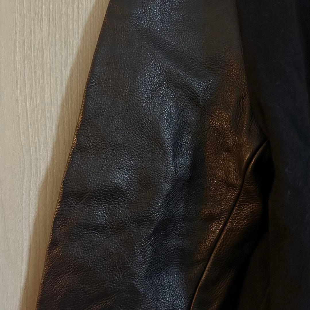 u*2様 【美品】トミーヒルフィガー レザースタジャン ネイビー 本革 ブルゾン