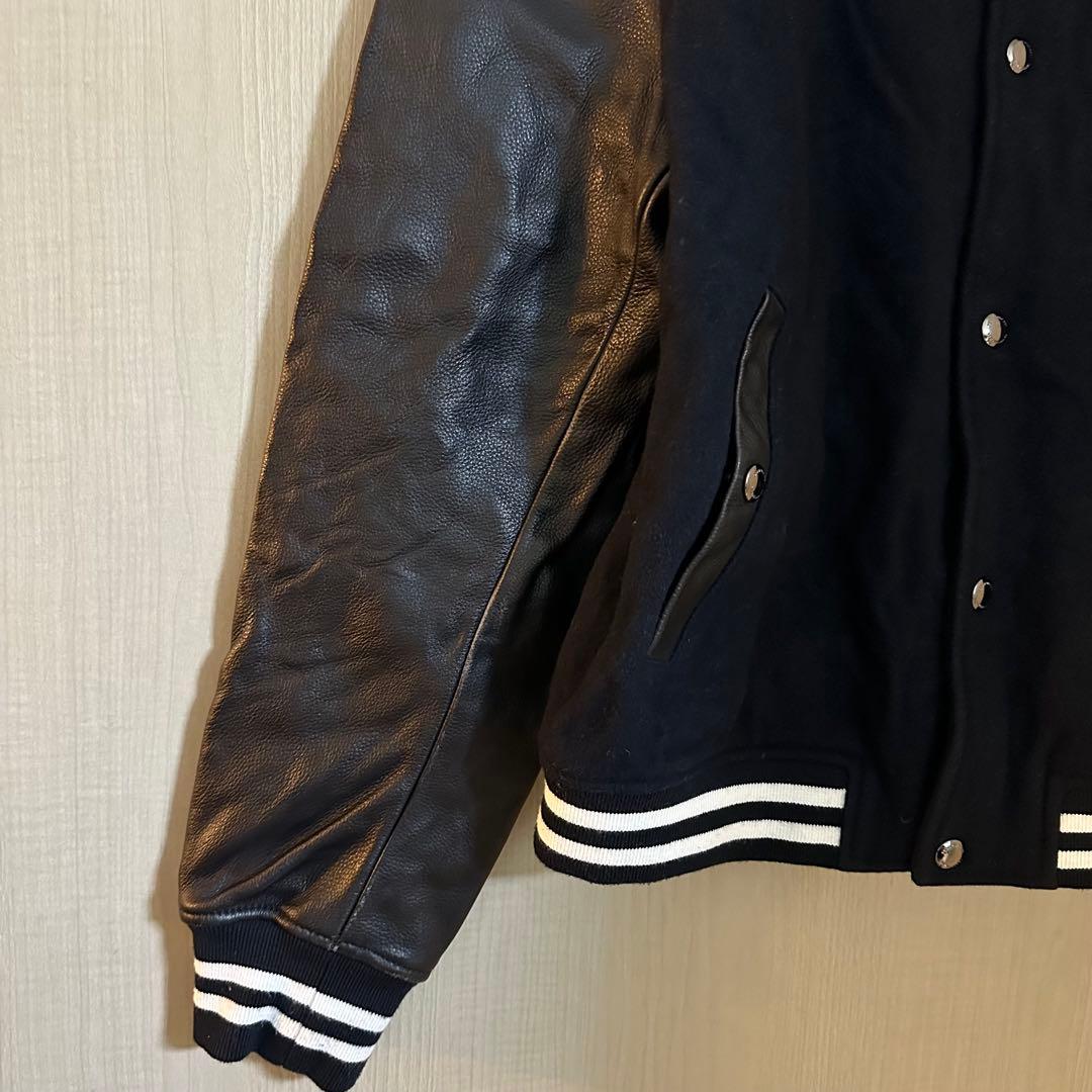 u*2様 【美品】トミーヒルフィガー レザースタジャン ネイビー 本革 ブルゾン