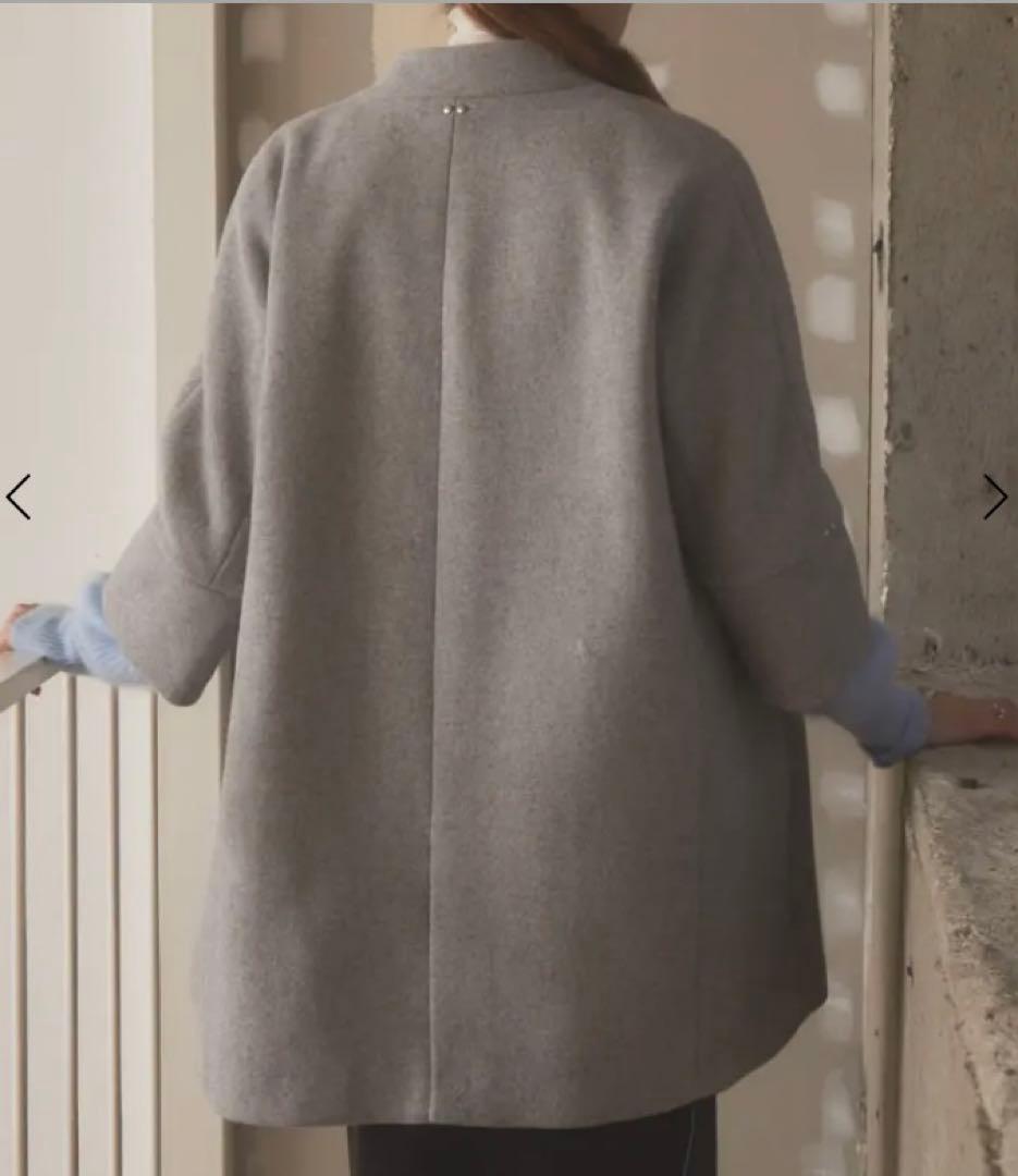 新品未使用　ヤマダヤ　Aga + ダブルメルトンコクーンコート ブルー