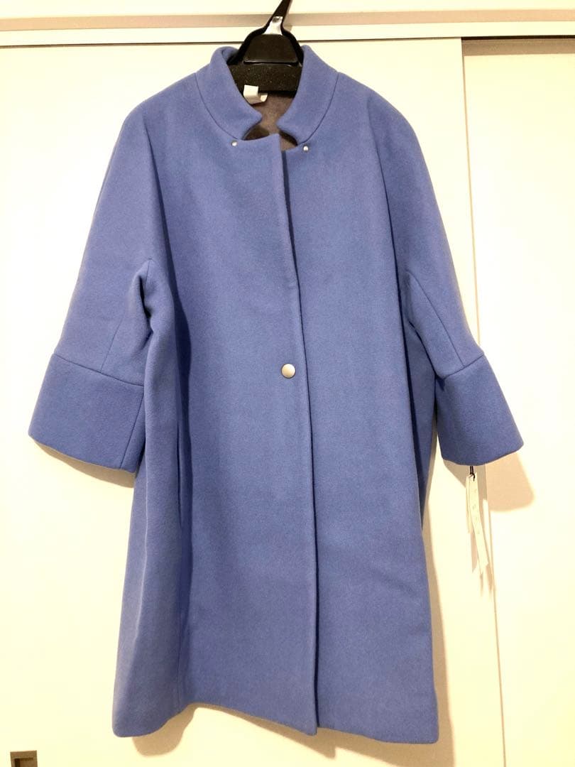 新品未使用　ヤマダヤ　Aga + ダブルメルトンコクーンコート ブルー