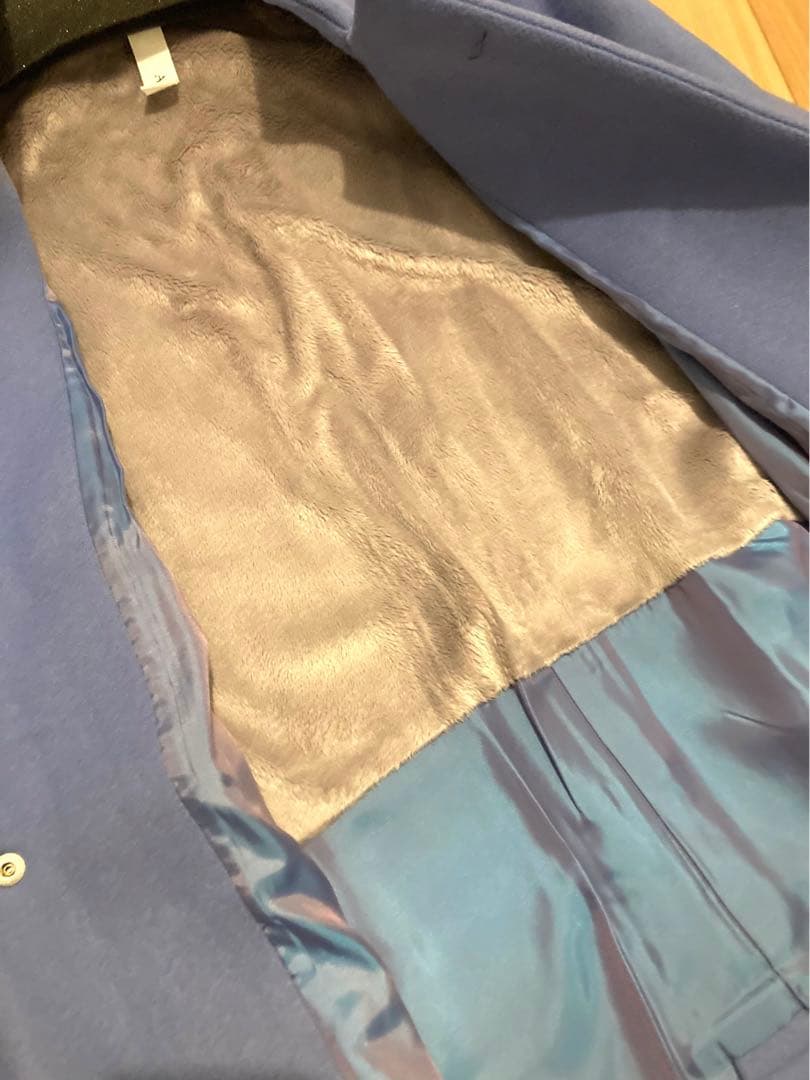 新品未使用　ヤマダヤ　Aga + ダブルメルトンコクーンコート ブルー