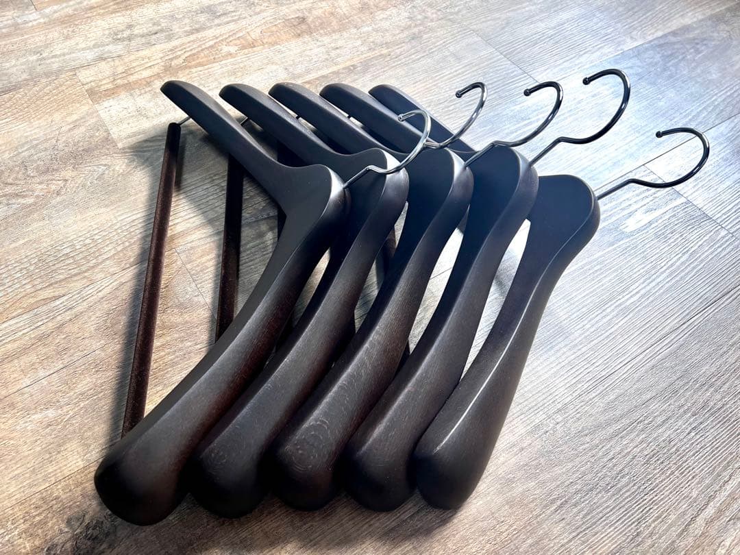 中田ハンガー 5本セット SET-01 スモークブラウン【中田工芸製】