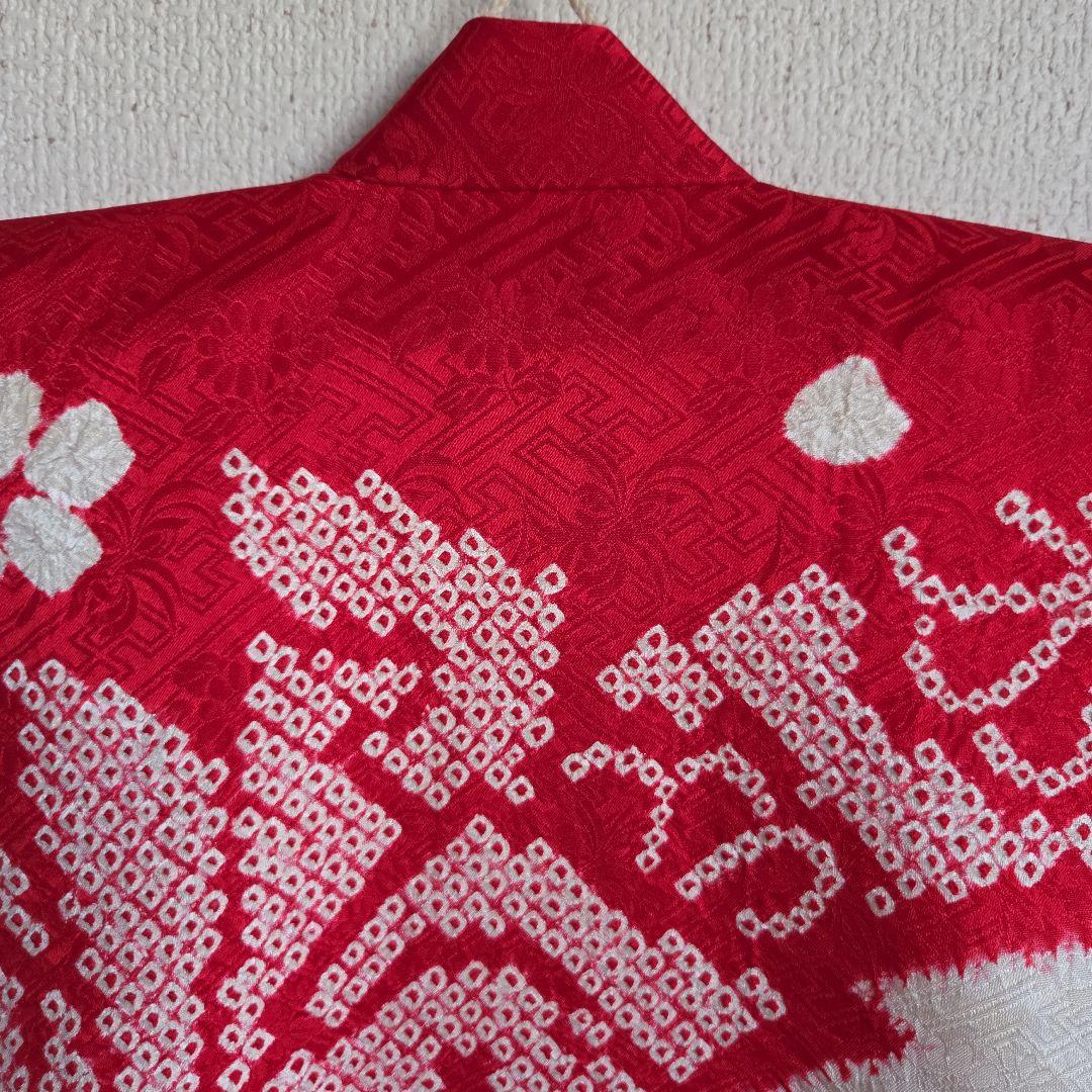 たぬ吉　　正絹　女の子お祝い着物　長襦袢付き　産着　七五三　絞り　逸品