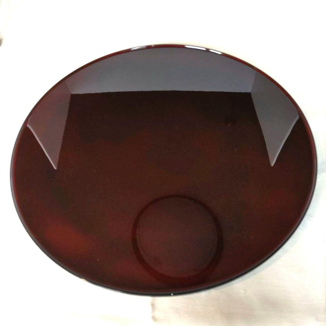 輪島塗　慶塚　溜塗り　盛器大　高さ2.5cm　新品