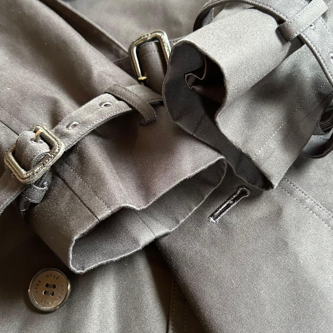 美品 HYKE ハイク トレンチコート ウールライナー付き サイズ1 黒