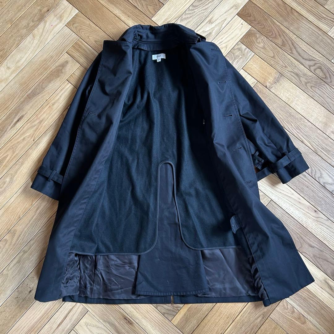 美品 HYKE ハイク トレンチコート ウールライナー付き サイズ1 黒