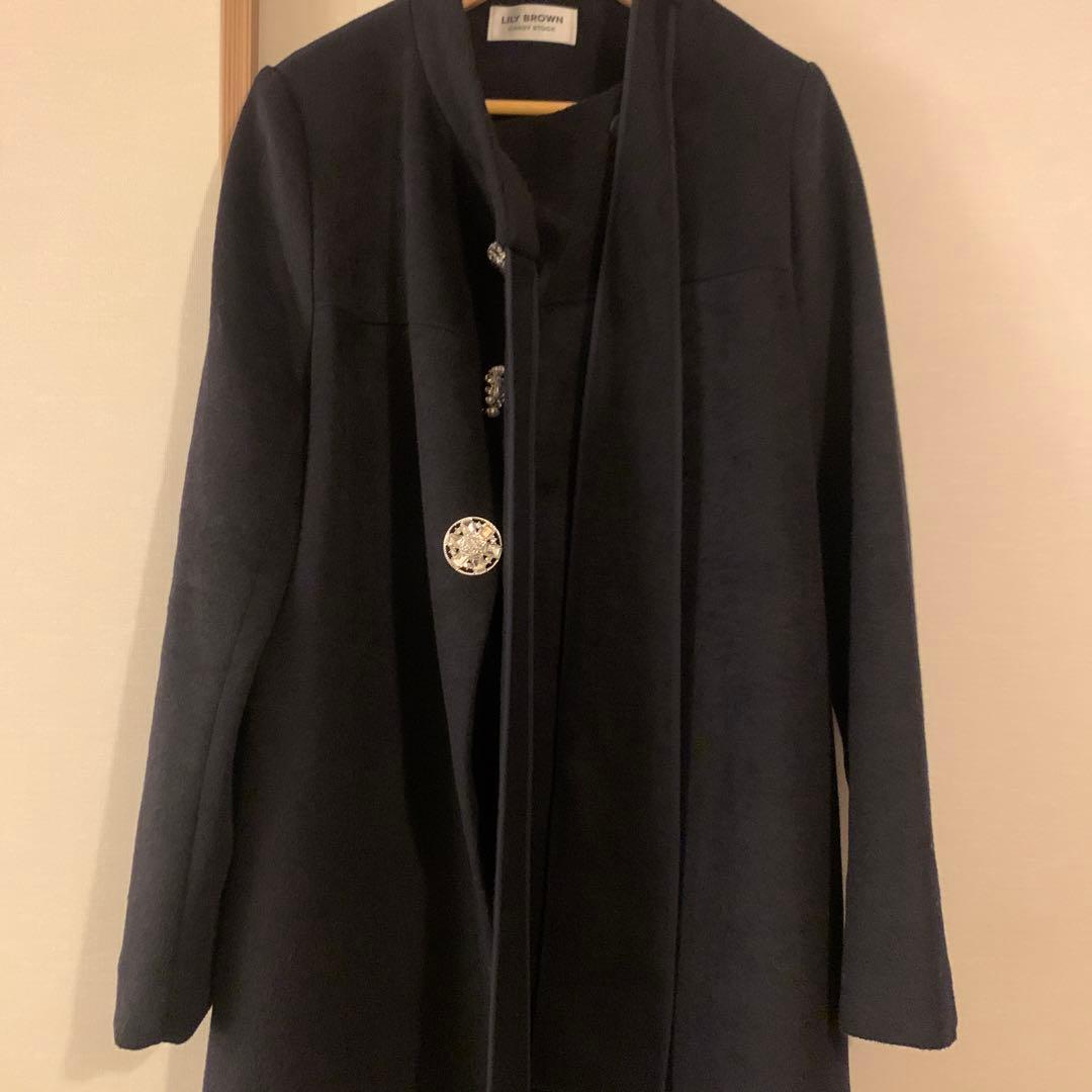 LILY BROWN[L.B CANDY STOCKAラインビジューリボンコート