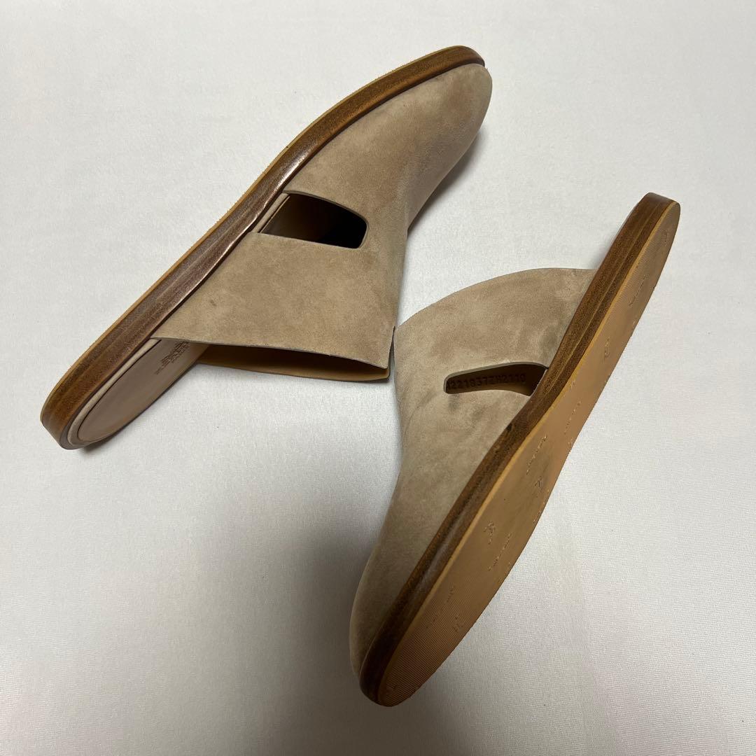 HERMES エルメス　スエード　レザー　サンダル　フラット　ベージュ