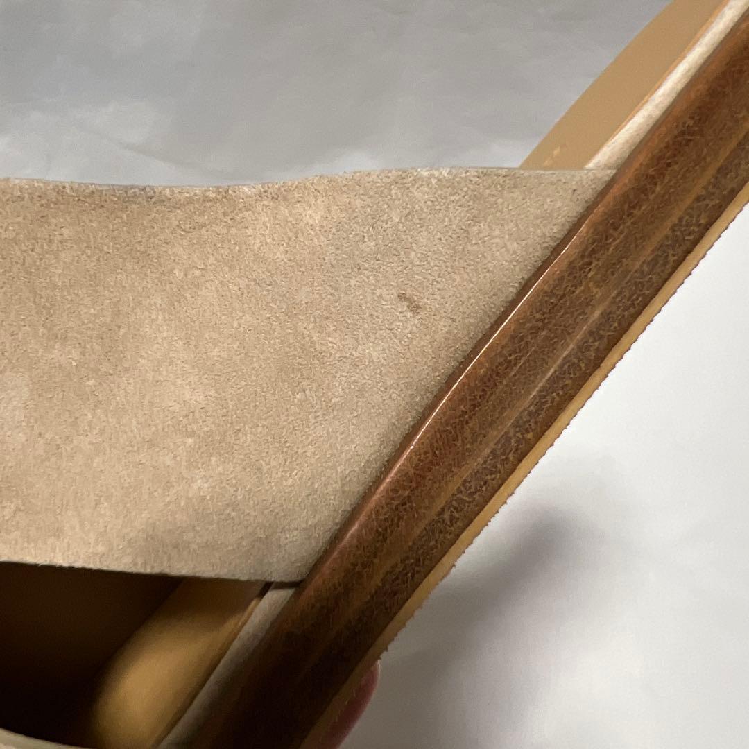 HERMES エルメス　スエード　レザー　サンダル　フラット　ベージュ