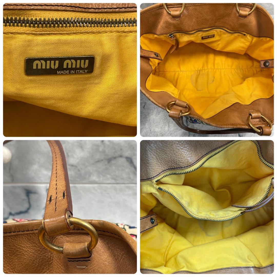 希少✨ MIUMIU トートバッグ 2000s 花柄 キャンバス