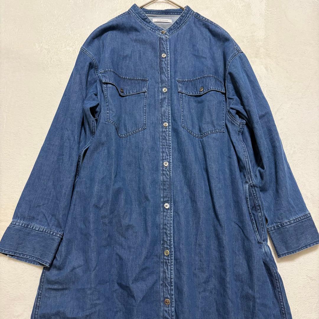 23区DENIM ライトダンガリー シャツワンピース デニム 大きいサイズ 48