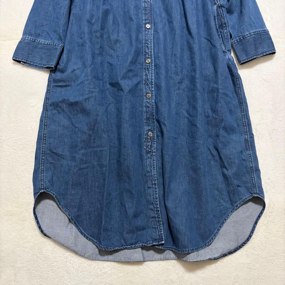 23区DENIM ライトダンガリー シャツワンピース デニム 大きいサイズ 48