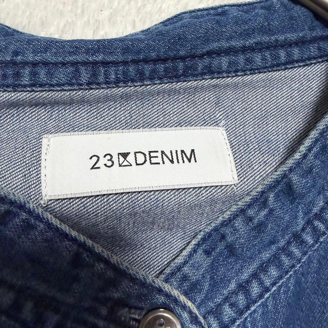 23区DENIM ライトダンガリー シャツワンピース デニム 大きいサイズ 48