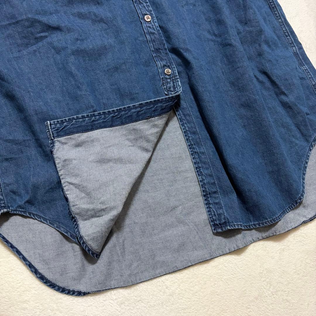 23区DENIM ライトダンガリー シャツワンピース デニム 大きいサイズ 48
