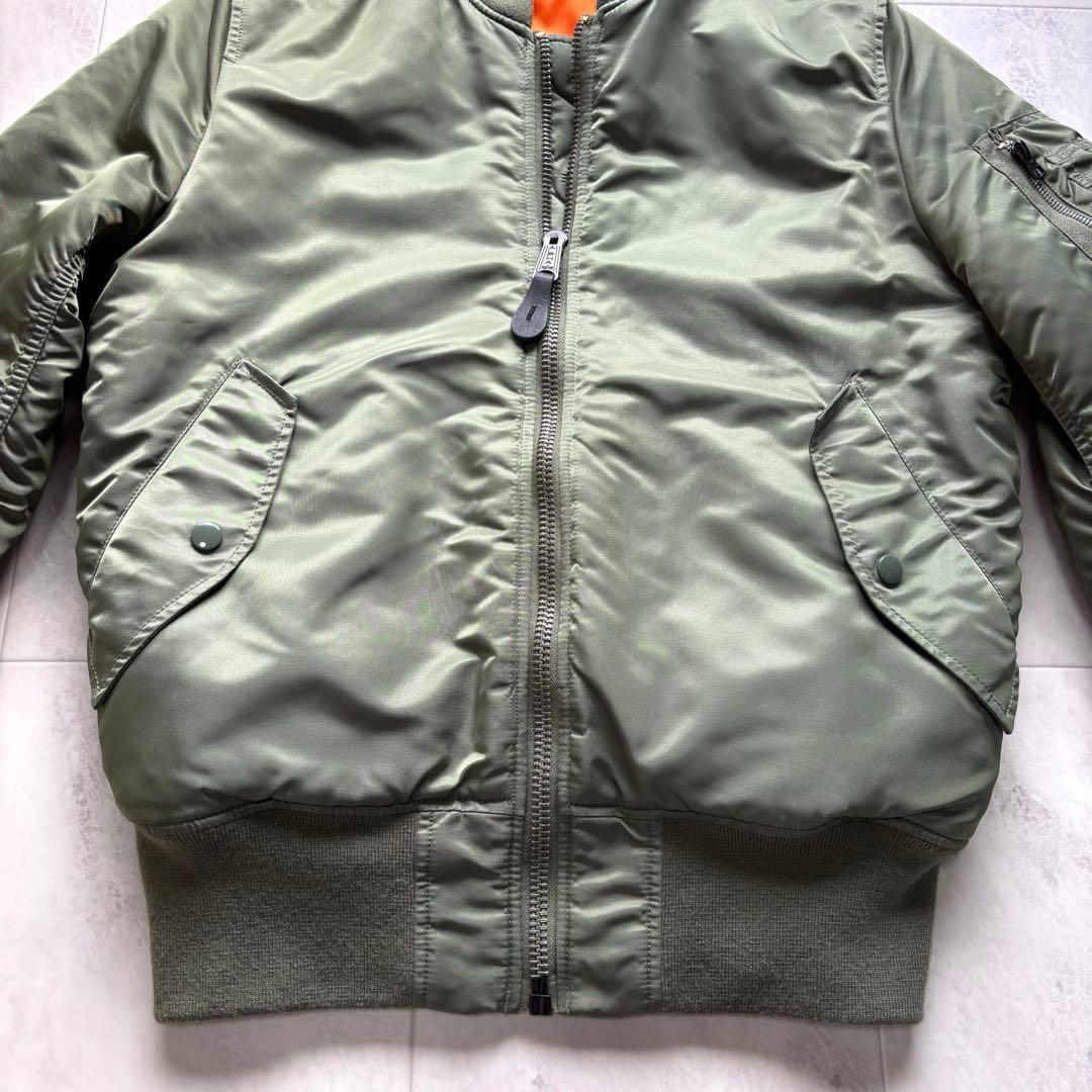 【00s】アルファ MA-1 フライトジャケット 短丈 リバーシブル 中綿 M