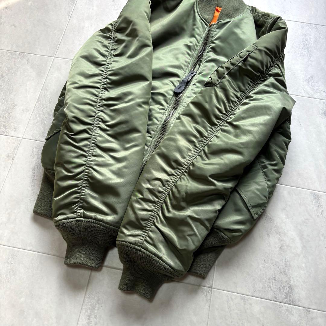 【00s】アルファ MA-1 フライトジャケット 短丈 リバーシブル 中綿 M