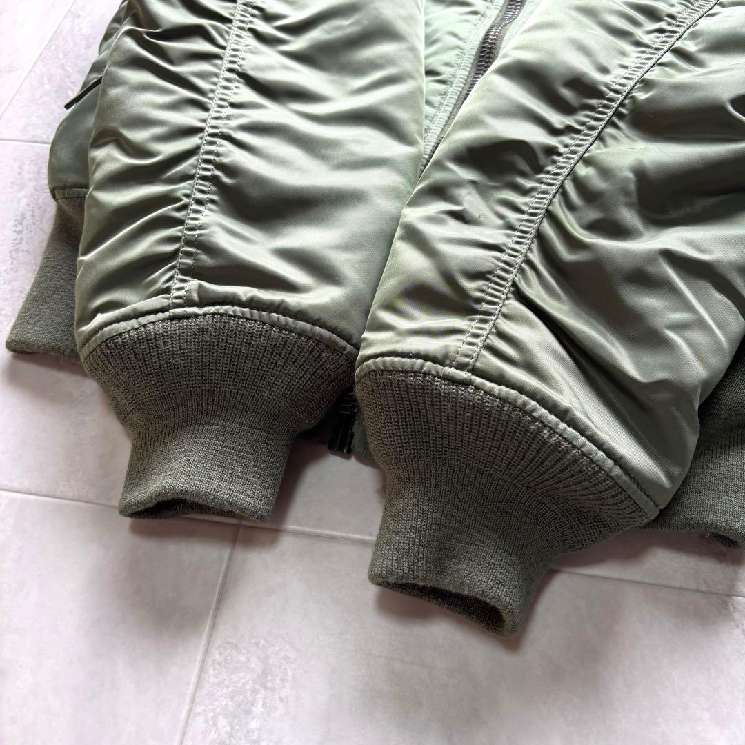 【00s】アルファ MA-1 フライトジャケット 短丈 リバーシブル 中綿 M