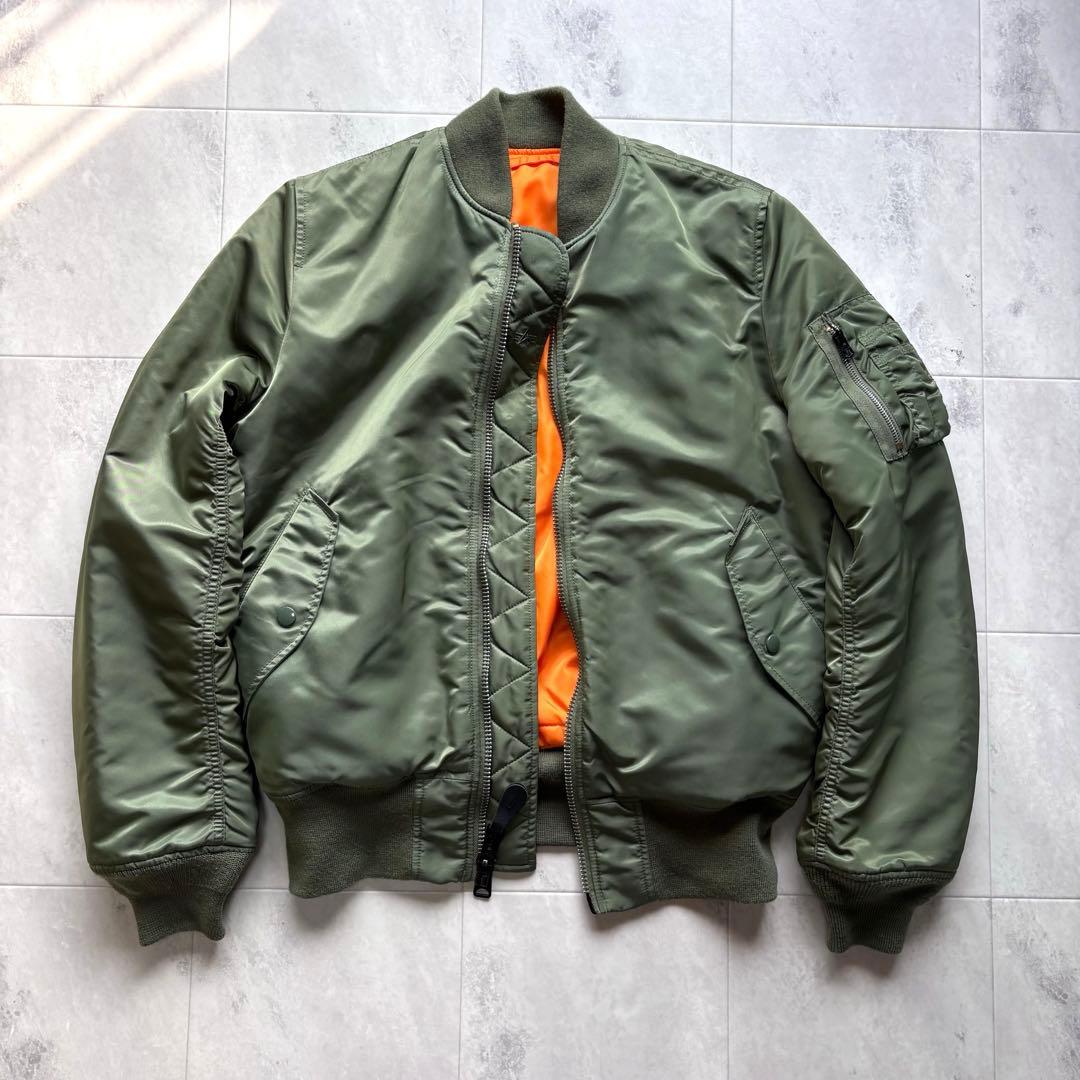 【00s】アルファ MA-1 フライトジャケット 短丈 リバーシブル 中綿 M
