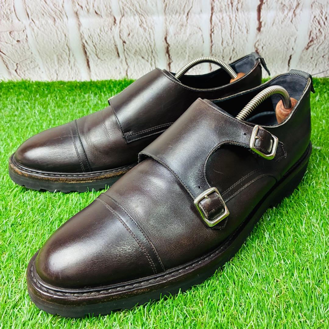 【名作】WH 干場スペシャル ダブルモンク 本革 厚底 干場 8.5(26.5)