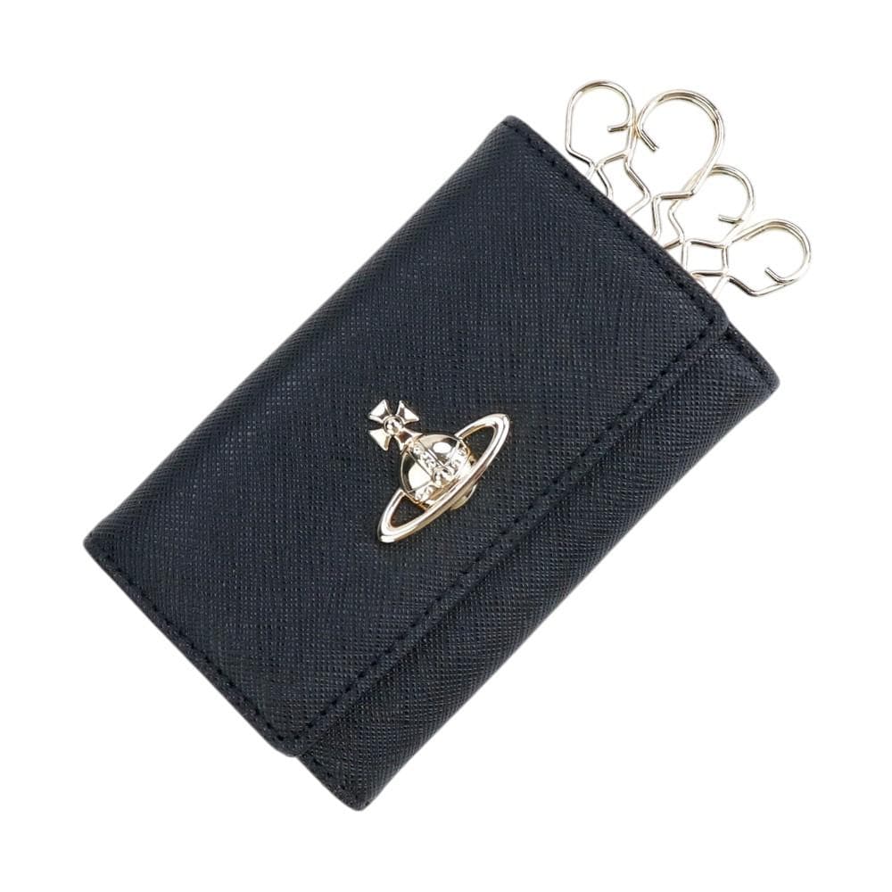 ヴィヴィアンウエストウッド キーケース サフィアーノ 4連 ブラック ゴールド