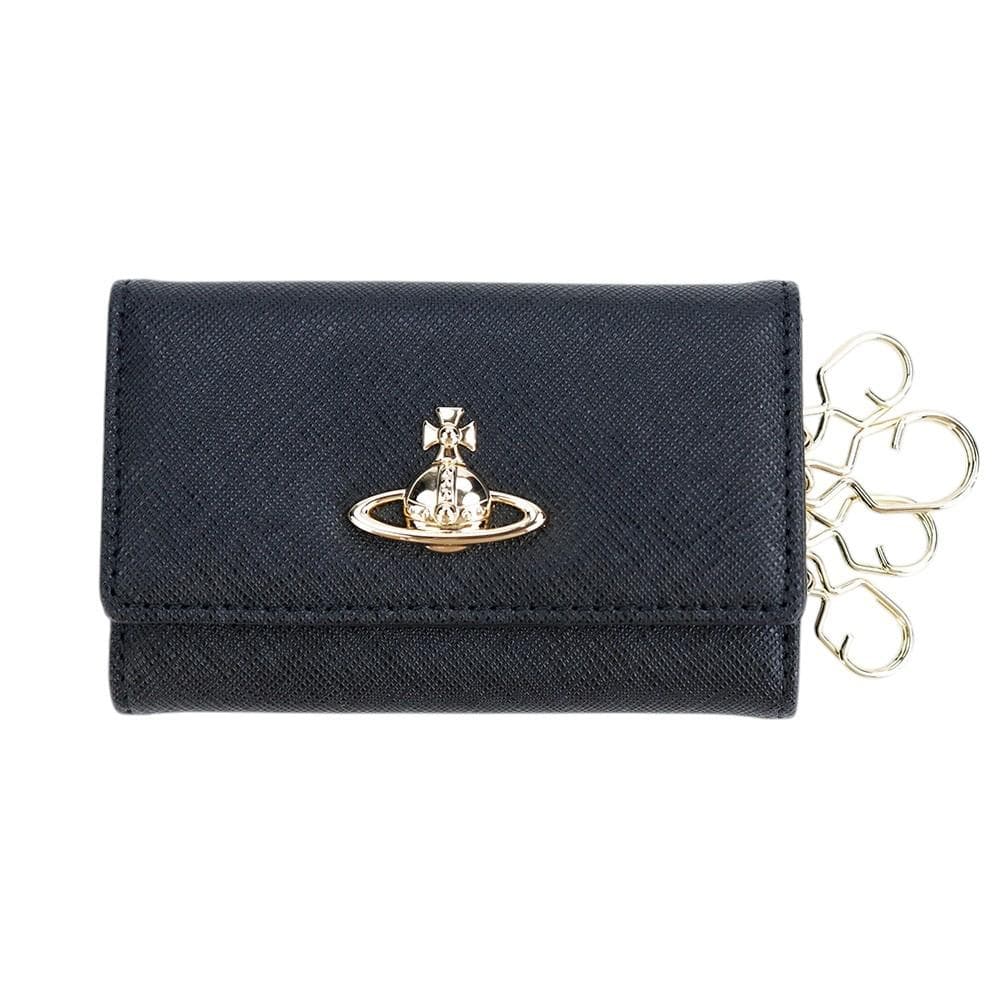 ヴィヴィアンウエストウッド キーケース サフィアーノ 4連 ブラック ゴールド