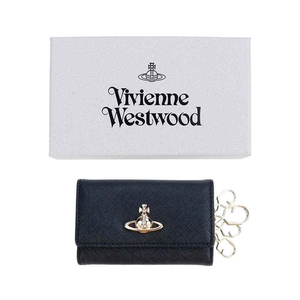 ヴィヴィアンウエストウッド キーケース サフィアーノ 4連 ブラック ゴールド