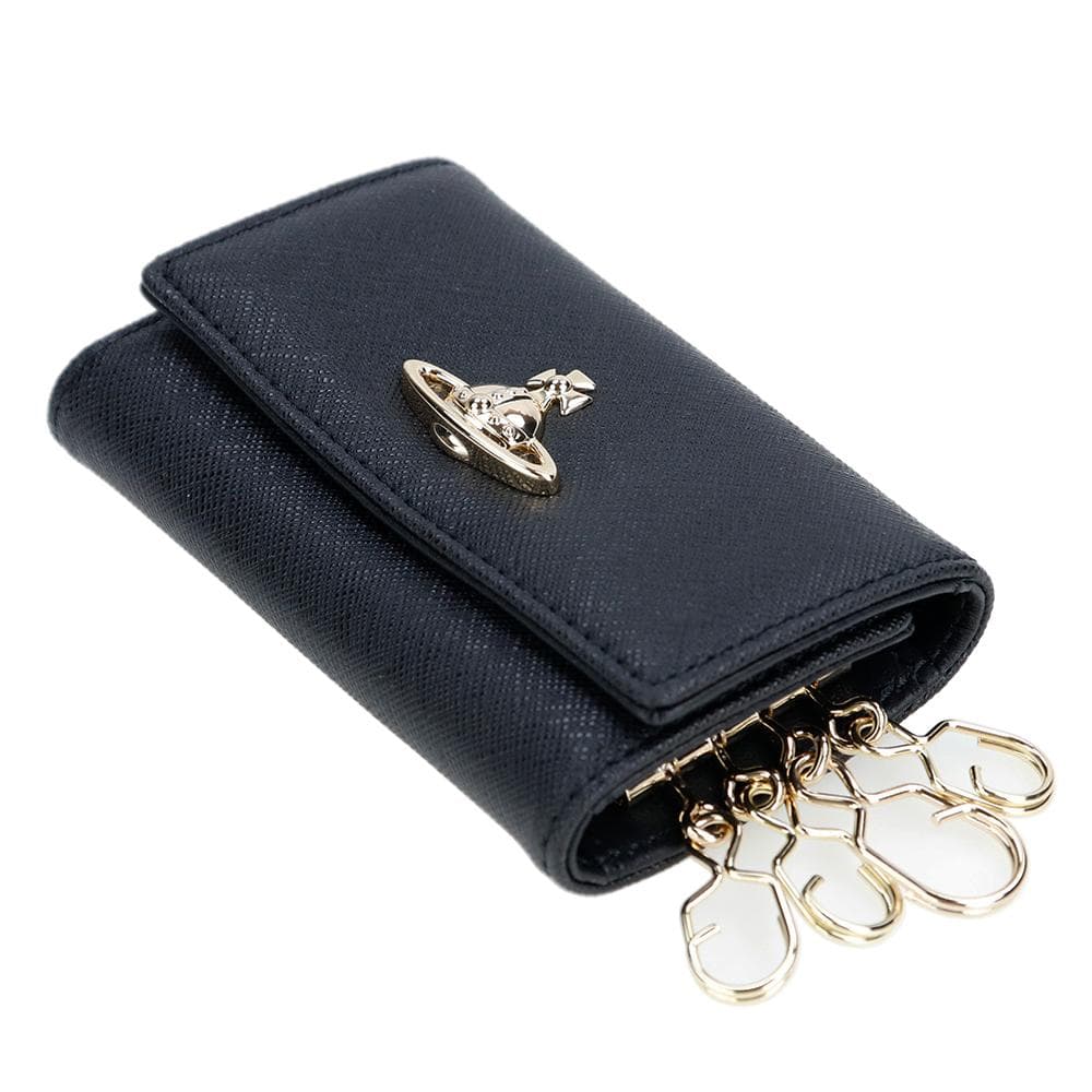 ヴィヴィアンウエストウッド キーケース サフィアーノ 4連 ブラック ゴールド