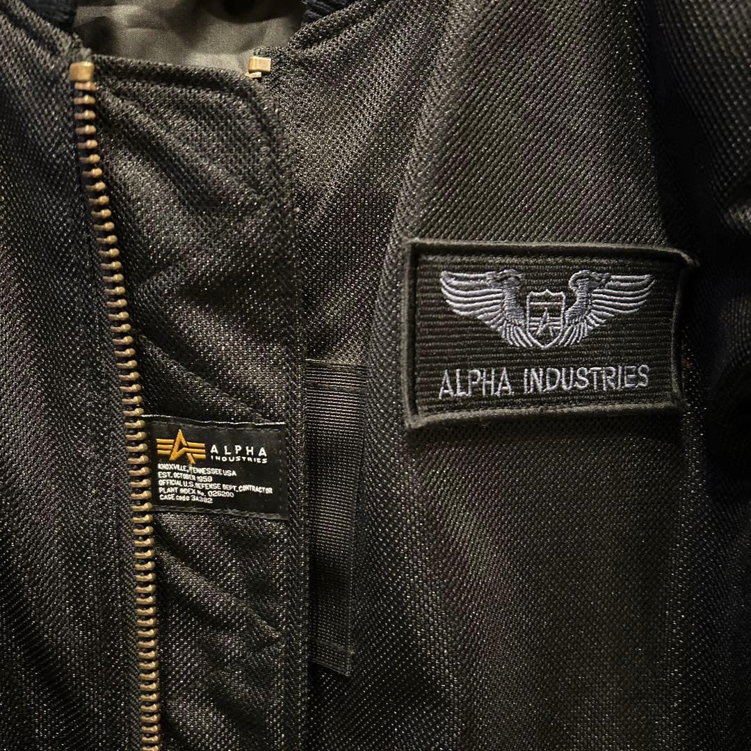 【美品】ALPHA INDUSTRIES MA-1 刺繍ロゴ 超希少 古着 L