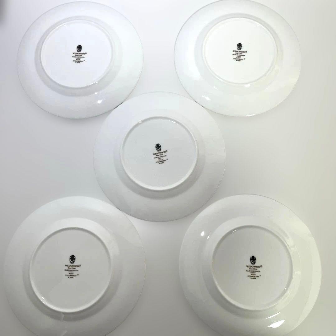 【FT】ウェッジウッド　ワイルドストロベリー　デザートプレート黒壺17.5×5枚