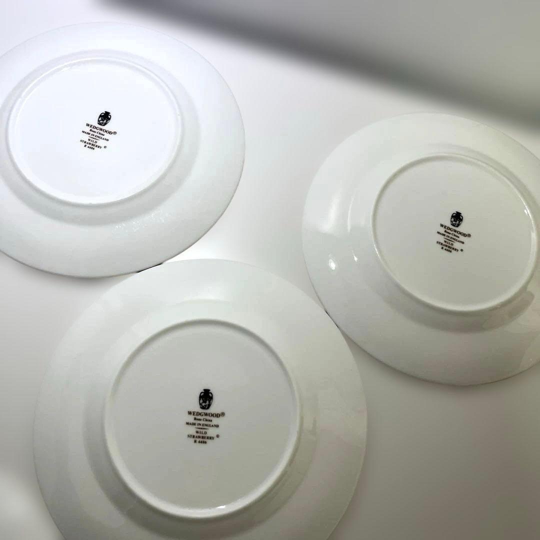 【FT】ウェッジウッド　ワイルドストロベリー　デザートプレート黒壺17.5×5枚