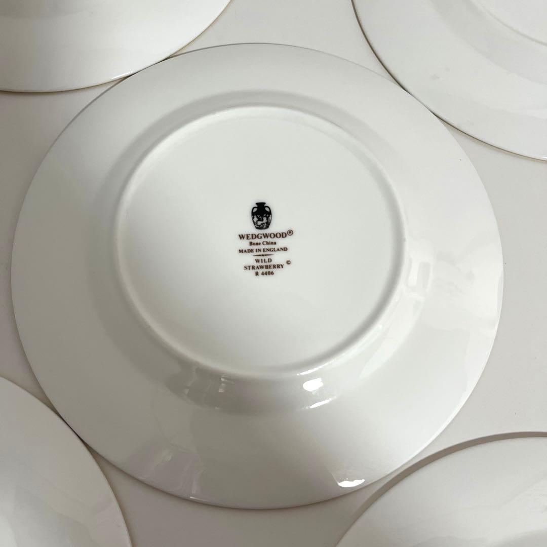 【FT】ウェッジウッド　ワイルドストロベリー　デザートプレート黒壺17.5×5枚