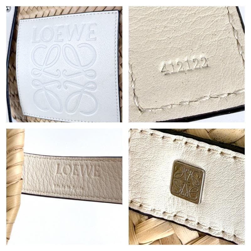 美品 LOEWE ロエベ カゴバッグ 白 ホワイト スモール バスケットバッグ