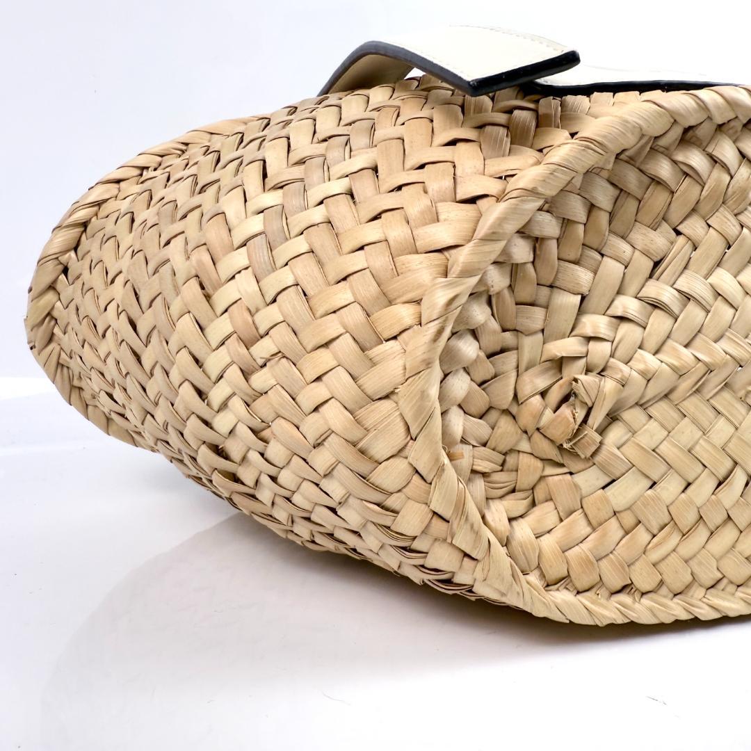 美品 LOEWE ロエベ カゴバッグ 白 ホワイト スモール バスケットバッグ