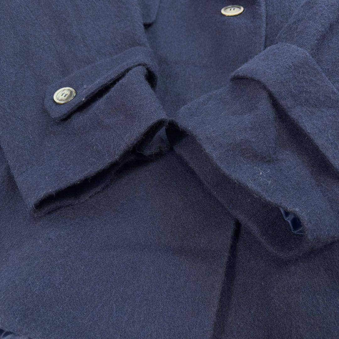 ココディール アルパカ混ウール ピーコート ダブルブレスト オーバーサイズ 紺