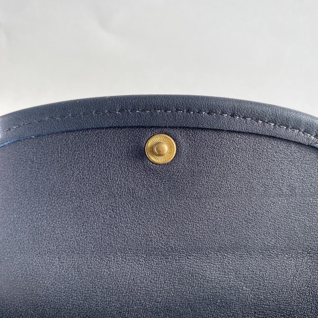 ②【オールドコーチ COACH ケース　ネイビー】小銭入れ　財布　名刺入れ