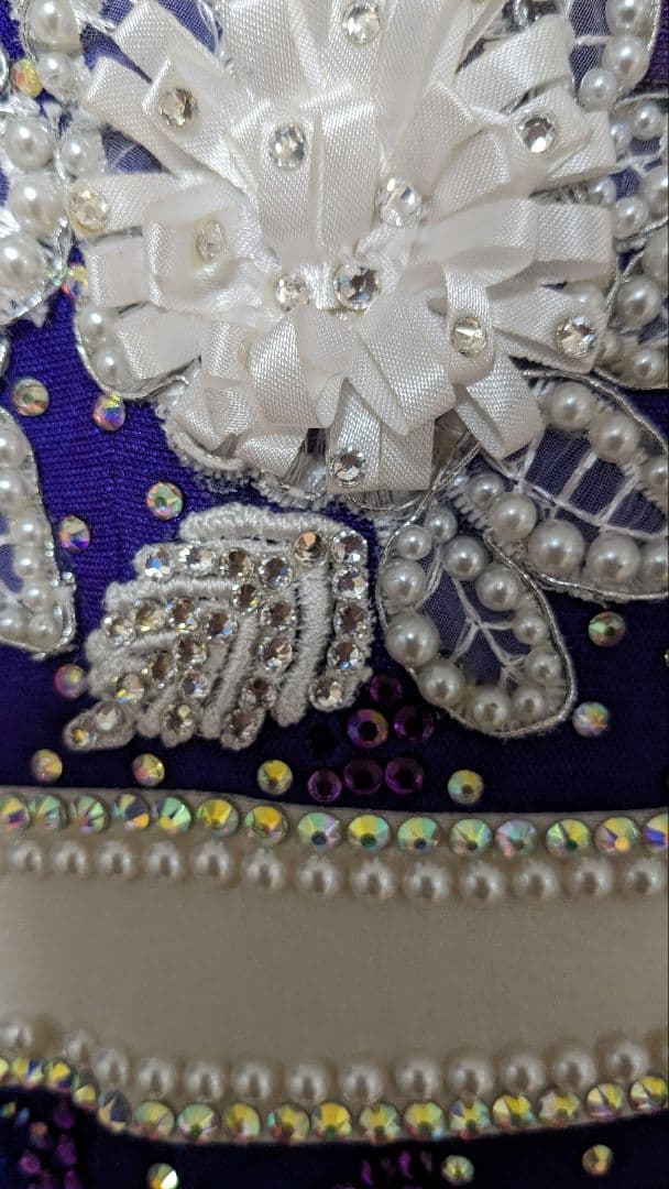 社交ダンススタンダードドレス／白樺ドレス/Mサイズ／紫/パープル／デモ