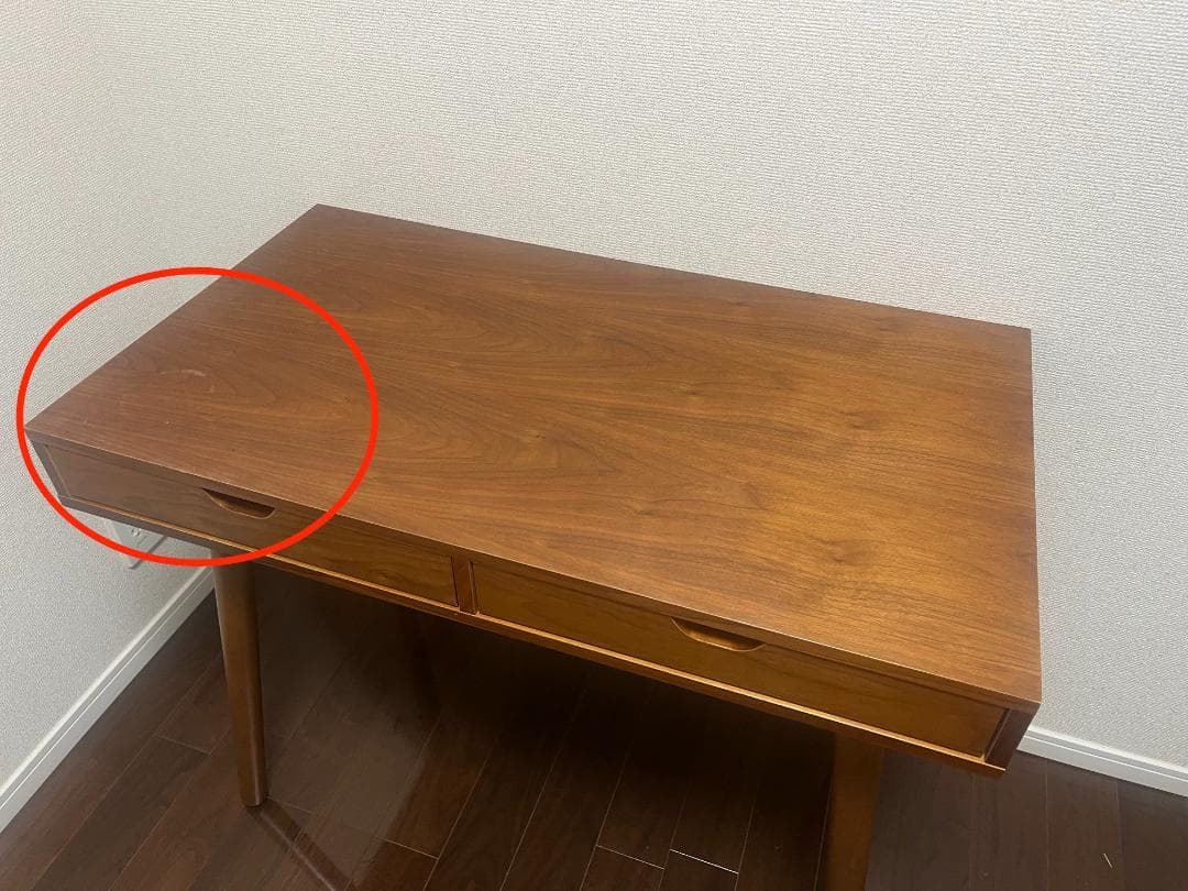 NOCE 木製デスク 引き出し付き ウォールナット