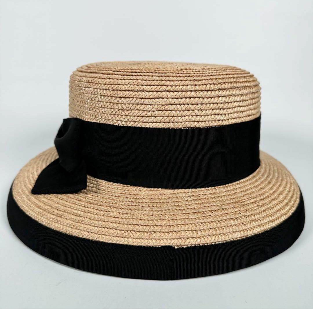フォクシー 麦わら帽子 ストローハット 帽子 リボン 箱付き