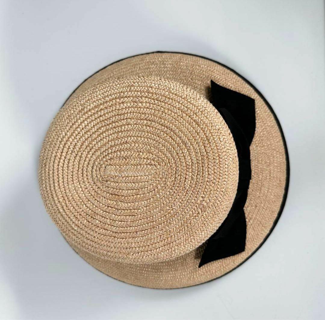 フォクシー 麦わら帽子 ストローハット 帽子 リボン 箱付き